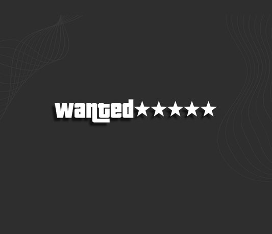 Stickers WANTED 5 ETOILES GTA