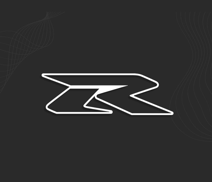 Autocollant moto suzuki, logo R stickers.