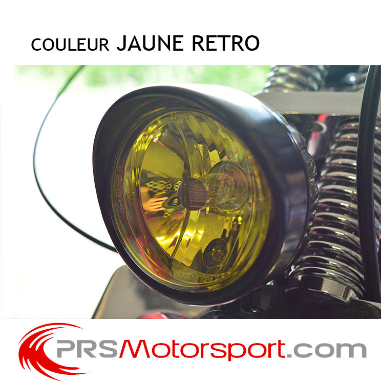 film adhésif pour phare jaune custom, couleur jaune retro, vinyle optique.