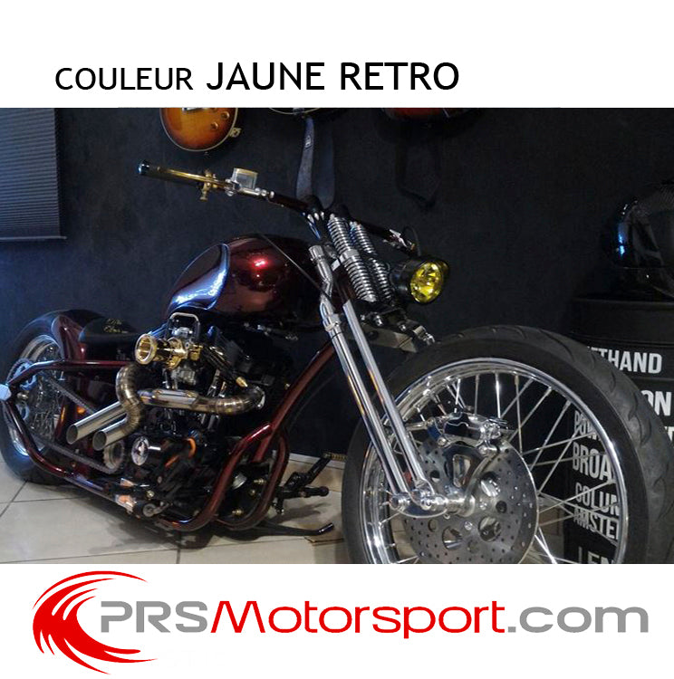 vinyle adhesif pour phare de moto, optique jaune retro.