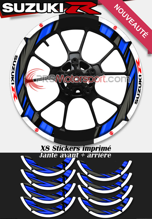 autocollant de jante moto suzuki, kit déco jante xwrap.
