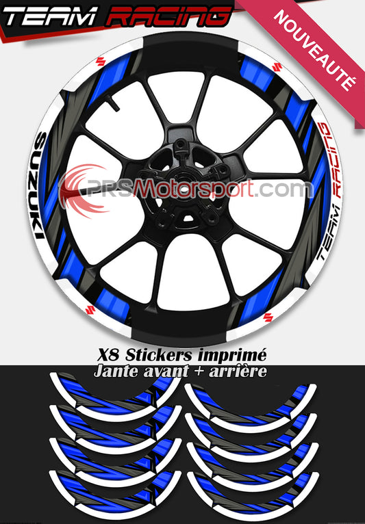 kit deco jante moto suzuki, autocollant pour jante moto. Suzuki team racing.