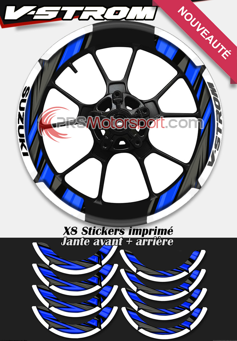 kit stickers déco jante suzuki v-strom autocollant moto.