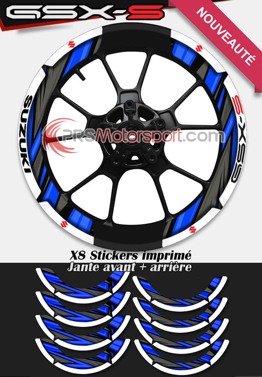 Autocollant de jante moto Suzuki gsx-S, kit déco jante xwrap.