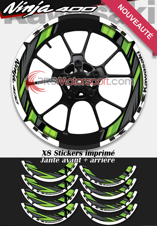 autocollant jante moto kawasaki ninja 400. Stickers déco jante.