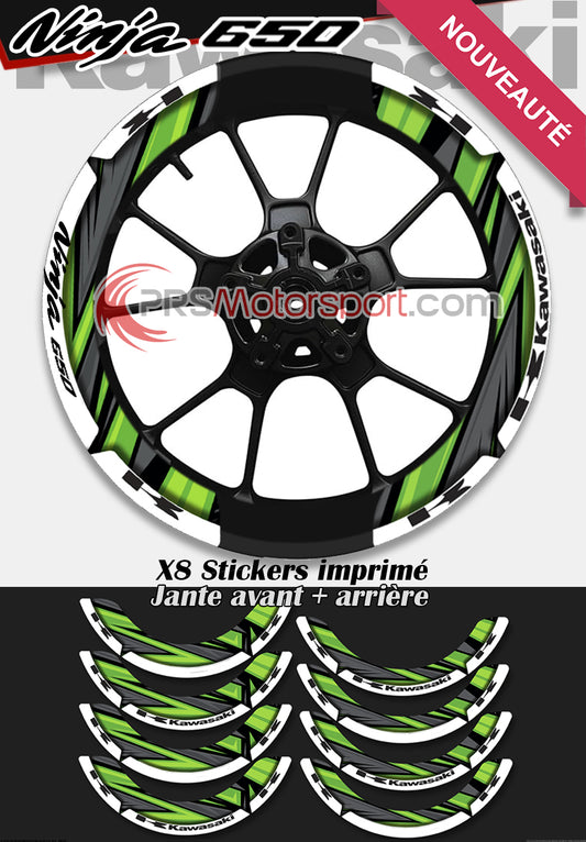 Autocollante jante moto xwrap kawasaki NINJA 650, stickers liseret jante moto.