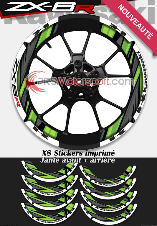 autocollant de jante kawasaki zx-6r, déco jante moto xwrap.