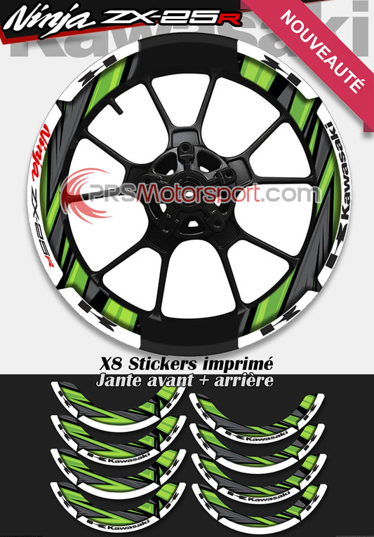autocollant moto jante kawasaki Ninja. Stickers jante zx-25R xwrap.