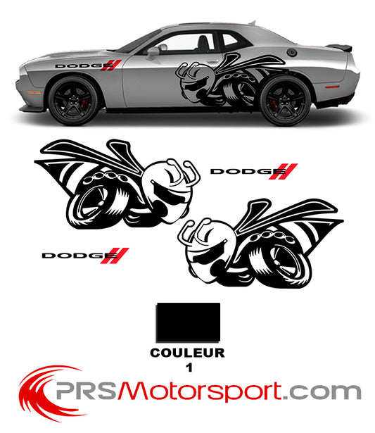 Kit déco Dodge Scat pack autocollant carrosserie voiture, stickers bee challenger srt8.
