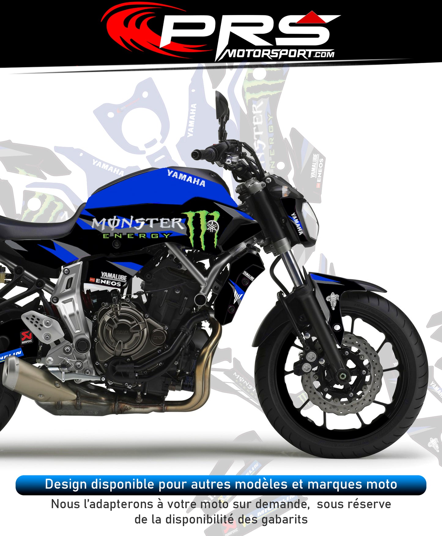 KIT Déco moto YAMAHA MOTO GP 2023 mt07 mt09 mt10 r1 r6 tracer autocollant universel.