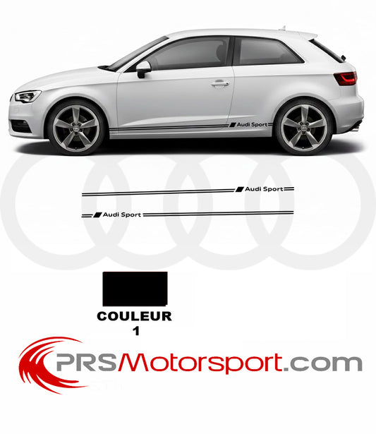 Kit déco autocollant voiture AUDI SPORT stickers bas de caisse. 