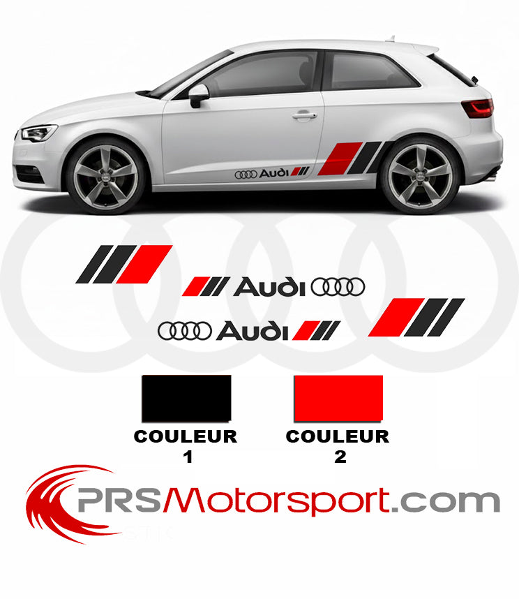 Kit déco autocollant voiture Audi stickers carrosserie A1 A3 S3 A4 S4 A5 S5 S6 a6 quattro.