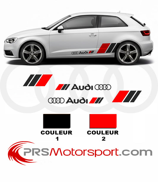 Kit déco autocollant voiture Audi stickers carrosserie A1 A3 S3 A4 S4 A5 S5 S6 a6 quattro.