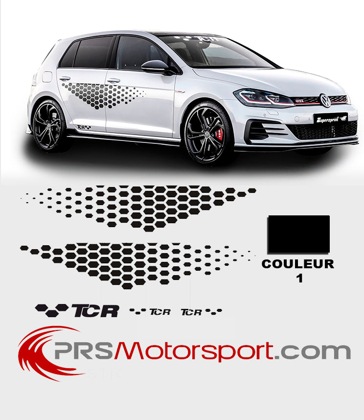 Kit déco autocollant voiture Volkswagen VW TCR pour golf.