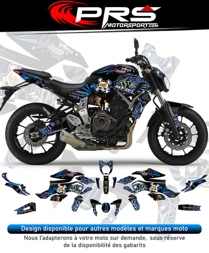 Kit déco autocollant moto universel personnalisable, déco ken block yamaha mt.