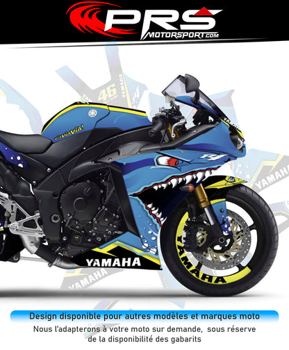 Kit déco moto YAMAHA Valentino Rossi 46 stickers rossi shark.