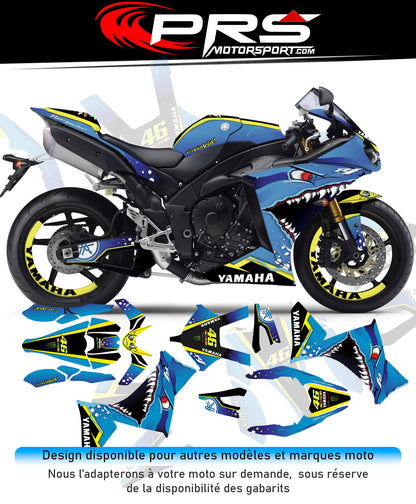 Kit déco moto Yamaha R1 Rossi Shark.