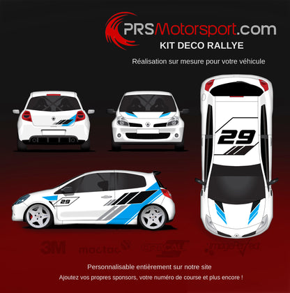 Kit stickers voiture rally et compétition auto, autocollant sur mesure, kit déco rally racing.