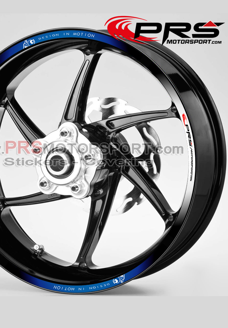 Autocollant jante moto PRSmotorsport stickers liserets imprimés universels.
