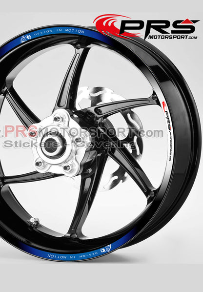 Autocollant jante moto PRSmotorsport stickers liserets imprimés universels.