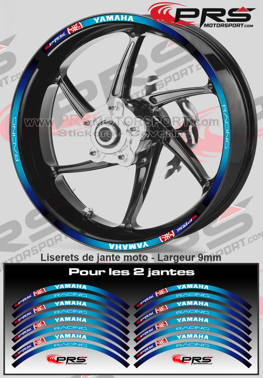 Liseret jante moto YAMAHA R1, R6 MT-07 mt-10 tracer mt-09 autocollant moto stickers kit déo jante.
