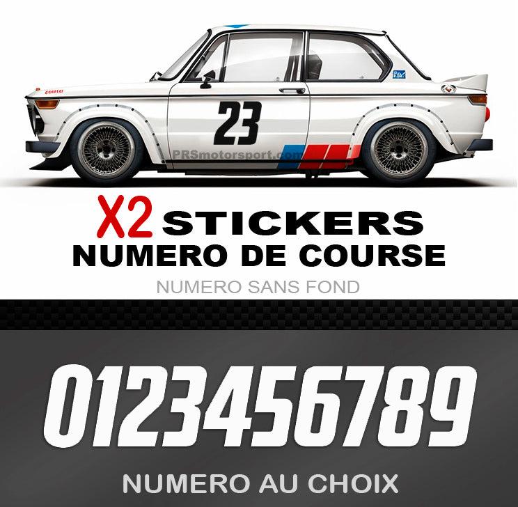 Autocollant numéro de course pour portière voiture de compétition rallye. Stickers numéro a personnaliser.