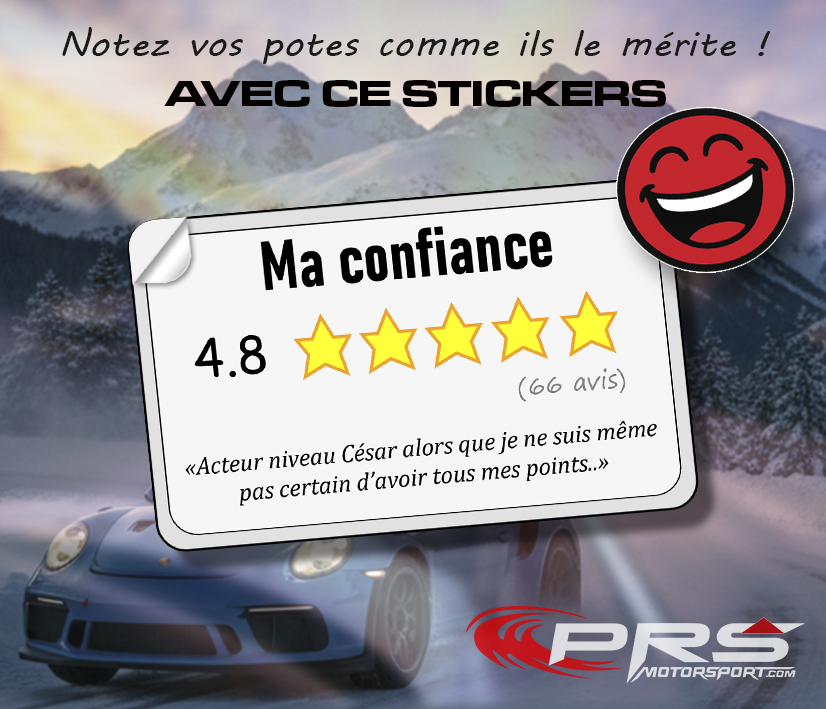 Stickers humoristique avis note étoile autocollant ma confiance niveau césar alors que je n'ai plus de points, notez vos potes comme ils le mérite ! système de note à étoile drôle.