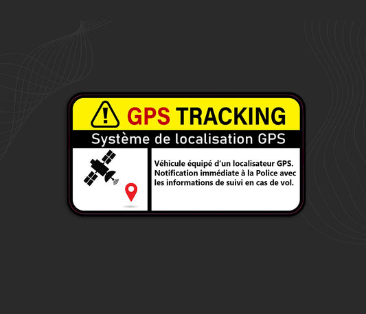 Autocollant GPS Tracking stickers anti vol voiture et van camping car.