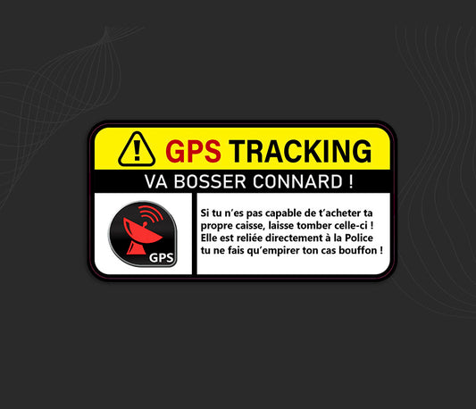Autocollant anti vol voiture, stickers humour GPS TRACKING va bosser connard, anti voleurs. 