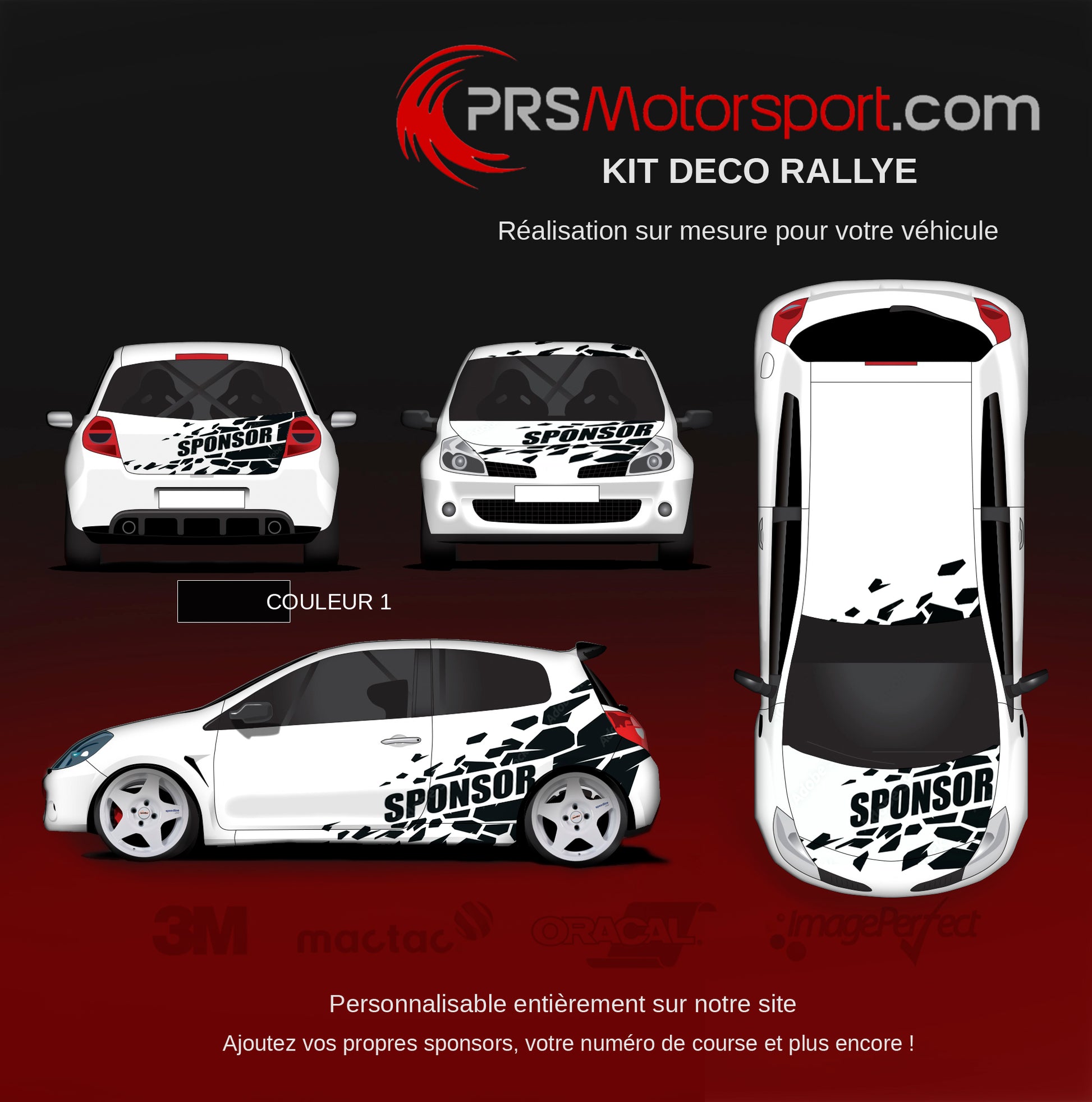 Autocollant voiture personnalisé pour compétition rallye, 4x4, circuit, courses de côtes, kit déco carrosserie.