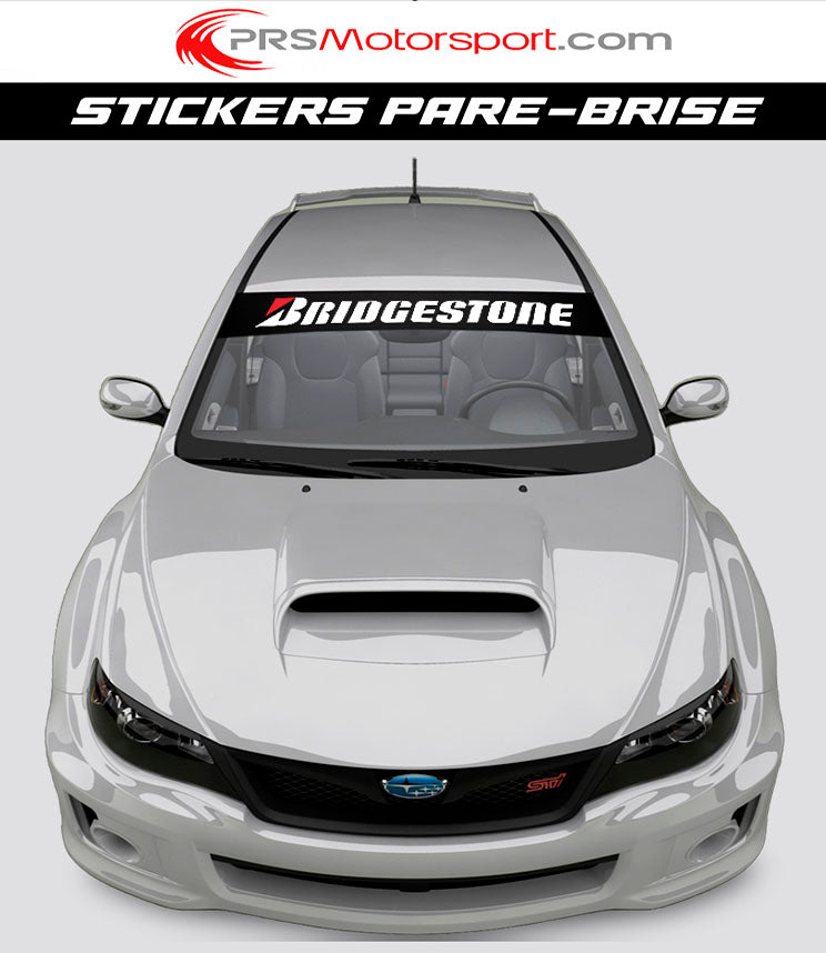 stickers pare brise voiture bandeau pare-soleil Bridgestone, voiture rallye circuit piste tuning.