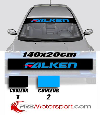 Autocollant pare-brise voiture stickers bandeau pare-soleil FALKEN.