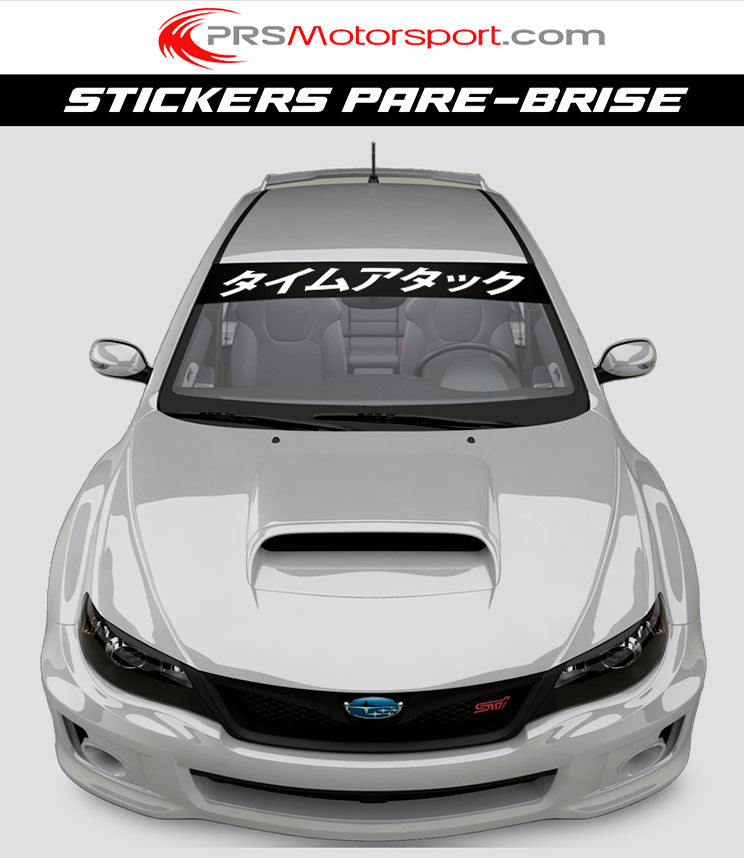 Bande autocollante pare-brise voiture Time attack, stickers pare-soleil.