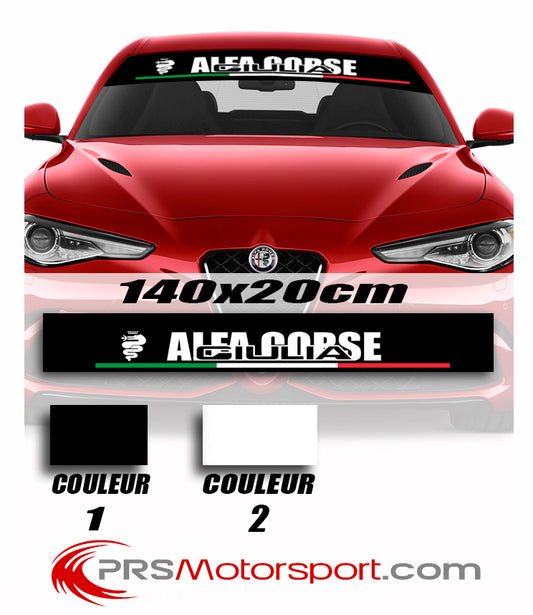 Stickers pare brise alfa romeo giulia bandeau pare soleil Alfa Corse.
