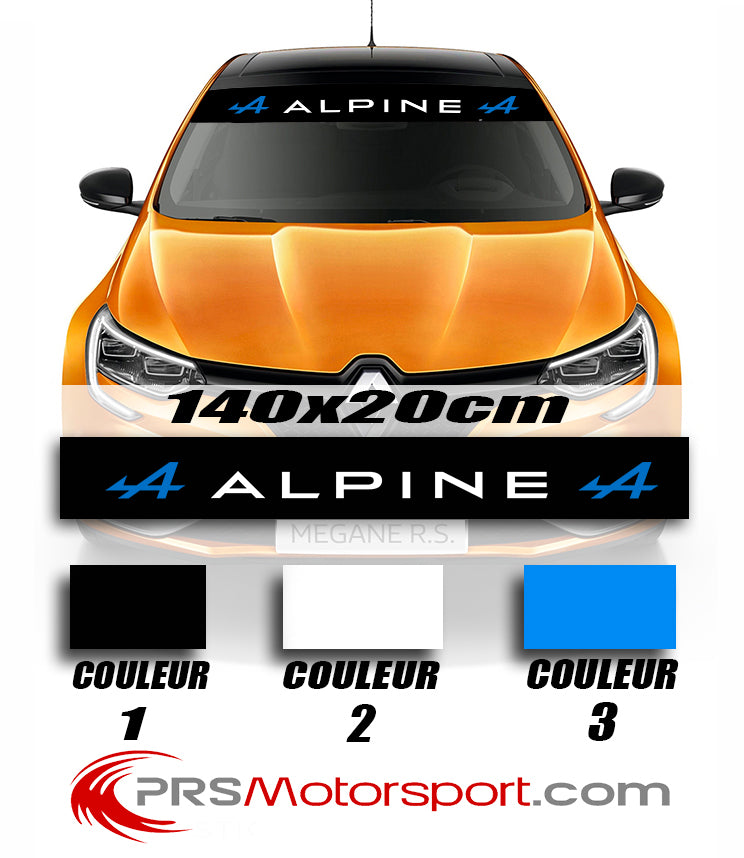 bandeau pare soleil autocollant voiture Alpine.