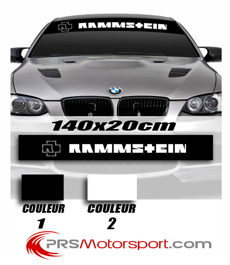 Autocollant bande pare-soleil, stickers pare brise voiture, logo RAMMSTEIN. 