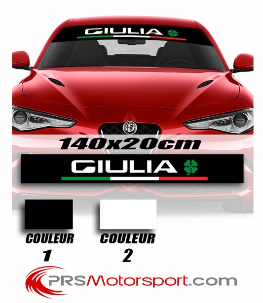 Stickers pare brise Alfa Romeo Giulia bande pare soleil voiture Italia.