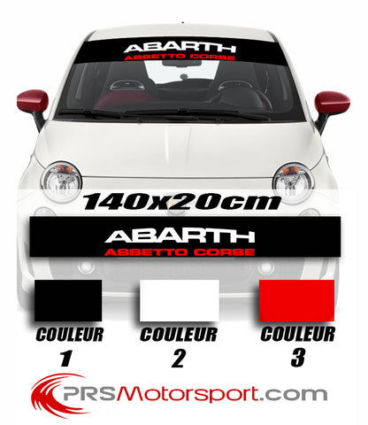 autocollant pare-brise Fiat 500, stickers pare soleil voiture fiat abarth. 