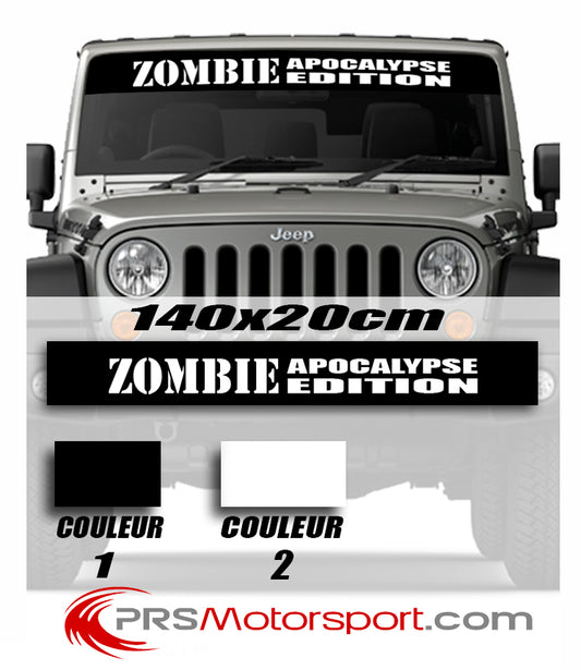 bande pare soleil jeep. Autocollant zombie apocalypse edition. 