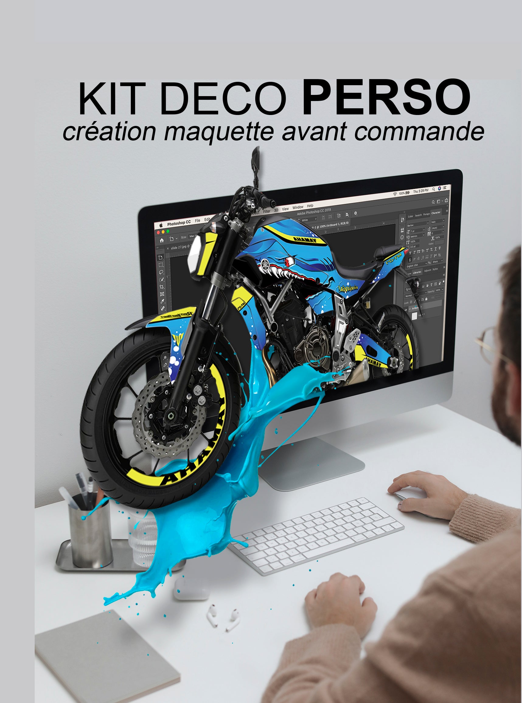 kit deco moto personnalisé, création sur mesure autocollant moto.
