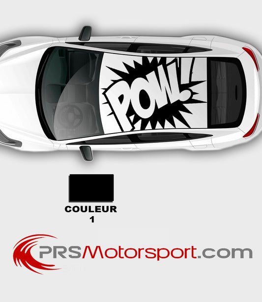 Autocollant pour le toit de la voiture, stickers POW ! décoration véhicule instagram.