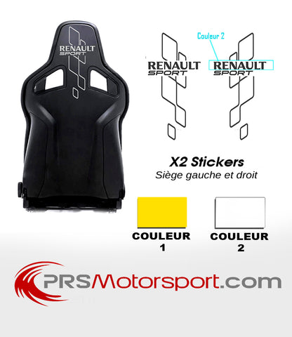 Stickers siège baquet renault sport, autocollant siège recaro.