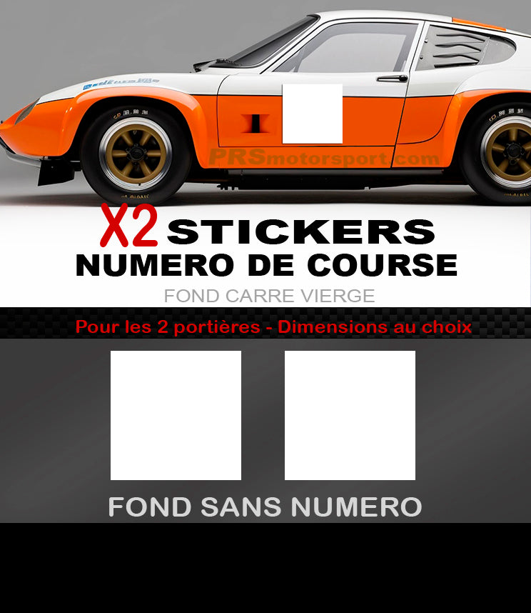 Autocollant carré pour numéro de course stickers voiture rallye numérotation.