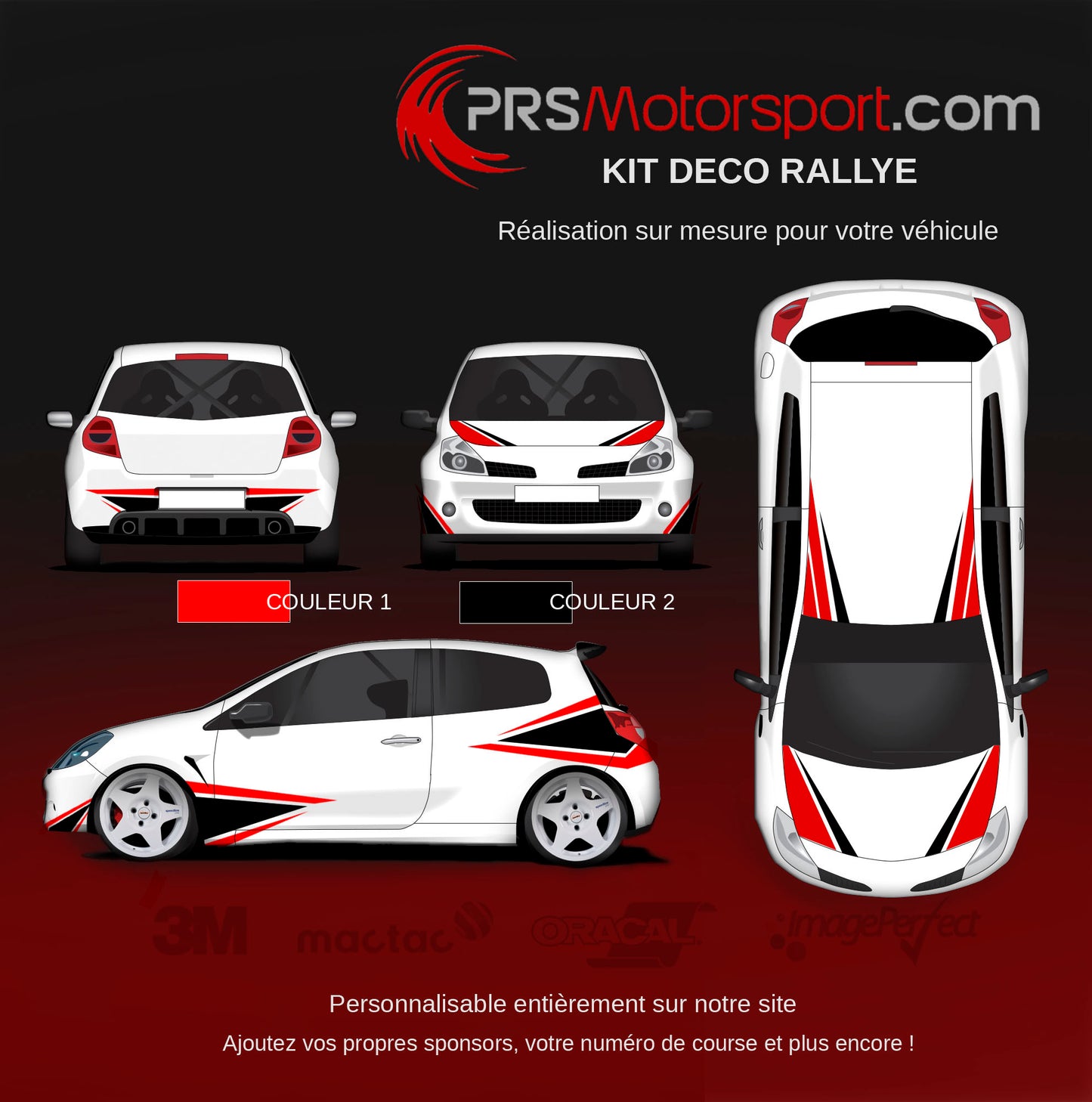 Décalcomanie pour voiture de rallye, stickers wrc carrosserie. Kit déco persoonalisé et sur mesure pour voiture de compétition. 