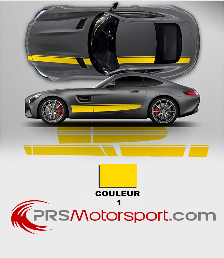 Autocollant kit déco MERCEDES AMG GT EDITION, stickers bandes sport pour carrosserie voiture GT GTC GTS GTR. 