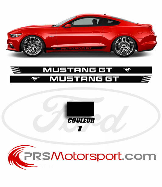 Autocollant bas de caisse FORD Mustang GT, stickers bande carrosserie voiture.