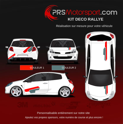 Autocollant voiture de rallye personnalisé, kit déco et numéro de course voiture.