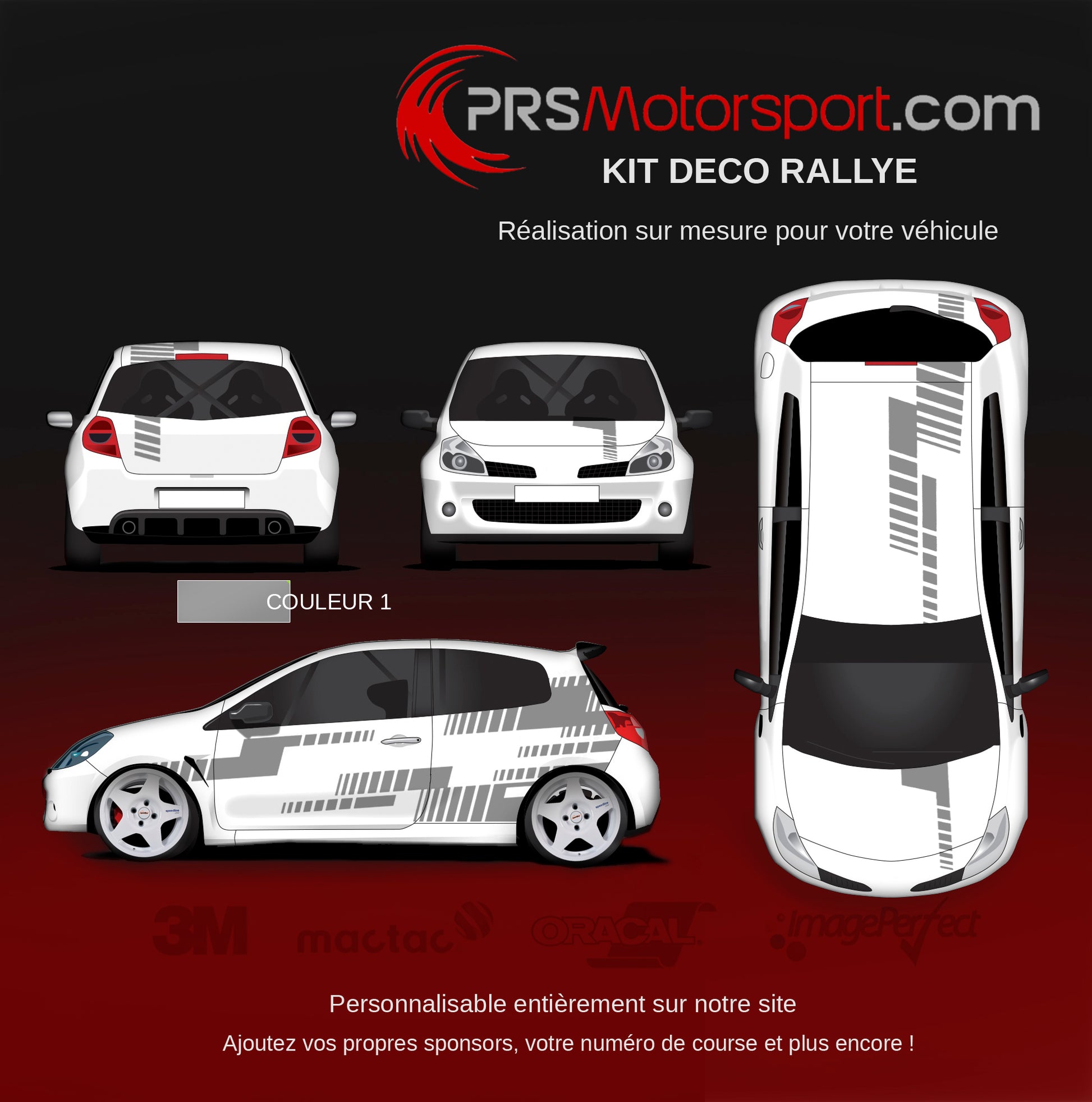 Autocollant voiture personnalisé, kit déco universel pour voiture de piste et rallye.