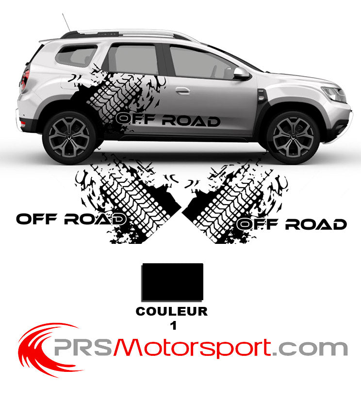 Kit déco autocollant 4x4 Off Road stickers trace de pneu.