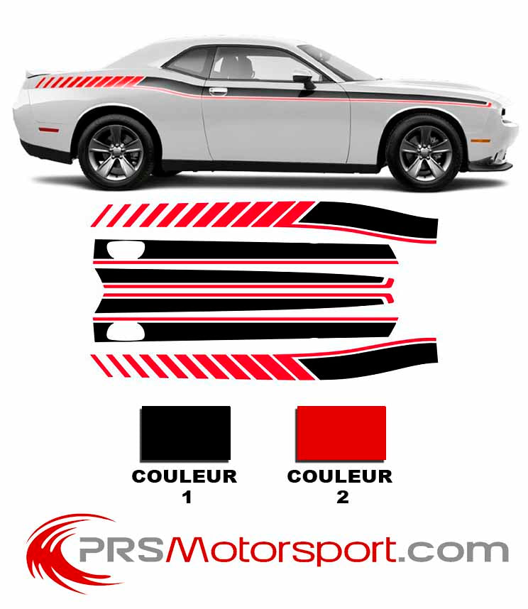 Autocollant bandes latéral pour dodge Challenger, stickers carrosserie voiture stripes.